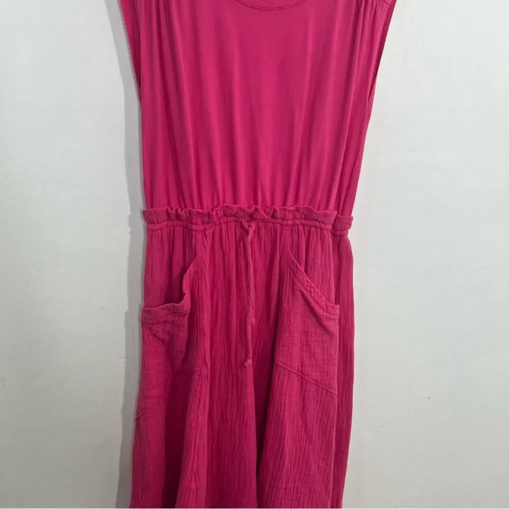 Daily Practice by Anthropologie Everyday Tee Dress XS Raspberry Rose/Hot Pink - Picture 8 of 15